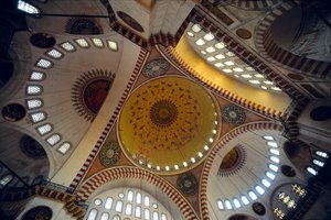 Interiør af Suleymaniye-moskeen af Mimar Sinan