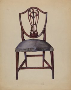 Chair, ca. 1936 (akvarel og gouache på papir) af Mina Lowry
