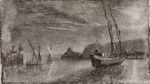 Uden titel (Både i havnen) af Miner Kilbourne Kellogg