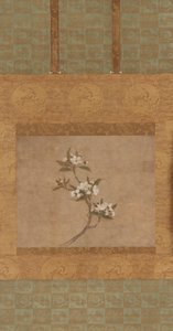En gren af pæreblomster (blæk og farve på papir) af Ming Dynasty Chinese School