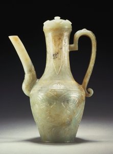 En sen Ming celadon jade æver og betræk (jade) af Ming Dynasty Chinese School
