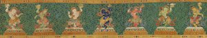 Detalje af kejserlig broderet silke-thangka af Ming Dynasty Chinese School
