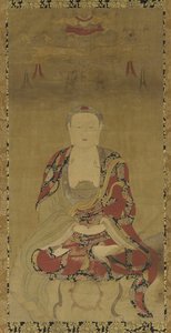 Dhyani Buddha (blæk og farve på papir)