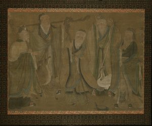 Fem vismænd, 15.-begyndelsen af 1500-tallet af Ming Dynasty Chinese School