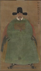 Han Yige, ca. 1368-1644 (hængende rulle, farve på silke) af Ming Dynasty Chinese School