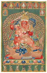 Imperial broderet silke-thangka af Ming Dynasty Chinese School