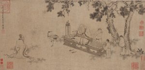 Laozi Deliving the Daodejing (blæk på papir)