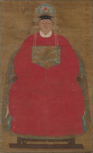 Madam Han Neefang (hængende rulle, blæk og farve på silke) af Ming Dynasty Chinese School