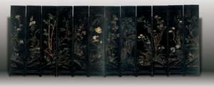 Tolv-panel coromandel skærm, Weiping af Ming Dynasty Chinese School