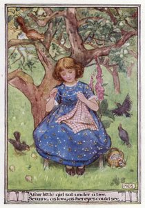 Godnat og godmorgen. Lord Houghton (farve litho)