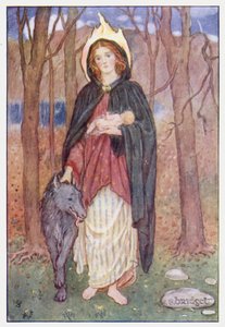 Sankt Birgitta (farve litho)