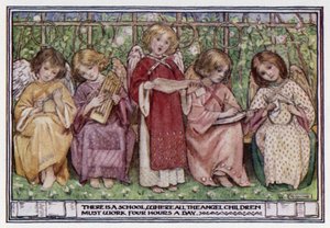Imps i den himmelske eng. Kate Bunce (farve litho)
