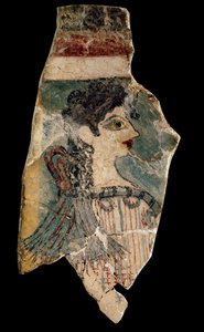La Parisienne: fragment af freskomaleri, der repræsenterer en fortæppe af profil. Fra Cnossos (knossos). Minoisk kunst, omkring 1500-1450 f.Kr. Heraklion arkæologiske museum. Kreta, Grækenland. - La Parisienne (alias den minoiske dame): fragment af en fres