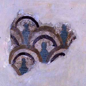 Spiralbånd og blomster fra Knossos, Kreta, ca. 1500 f.Kr. (fresko) af Minoan