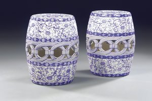 Et par blå og hvide havesæder, ca. 1860 af Mintons Ltd