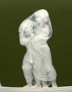 Detalje fra et par vaser, "Les alteres y les frileux", 1879 af Mintons Ltd