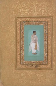 recto: Portræt af Raja Suraj Singh Rathor, verso: Page of Calligraphy..., recto: slutningen af ​​det 16. århundrede af Mir 
