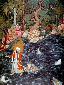 Profeten Elias reddede prins Noor Ad-Dahr, 1562-1577. af Mir Sayyid Ali