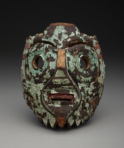 Maske, muligvis af Tlaloc, ca. 1350-1521 (træ, turkis, skal, brunkul og harpiks)