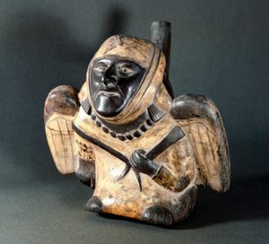 Før colombiansk kunst, Mochica-kultur (Moche): vase af antropomorf form, der repræsenterer en mandsvinge. 100 f.Kr.-800 e.Kr. Lima, Nationalmuseet for antropologi og arkæologi, Peru