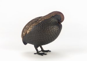 Røgelseæske i form af en vagtel, en af et par, Tokyo, Edo-periode (keramik) af Mochizuki Hanzan