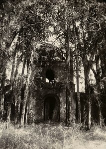 Bygning af et imperium i den fascistiske tidsalder: indgang til kong Fasils lysthus, 09/05/1936 (s/h foto) af Modestino Baldinetti