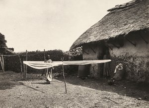 Bygning af et imperium i den fascistiske tidsalder: forberedelser til vævning, 09/05/1936 (s/h foto) af Modestino Baldinetti