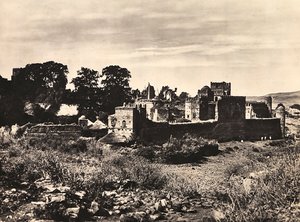 Opbygning af et imperium i den fascistiske tidsalder: Kong Fasiladas slot i Gondar, Etiopien, 09/05/1936 (s/h foto) af Modestino Baldinetti