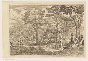 Skovlandskab med satyrer Landskaber efter Titian (serietitel)