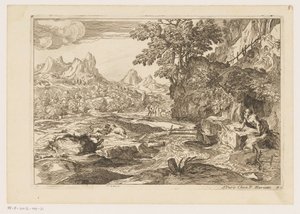 Landskab med Saint Jerome med to kæmpende løver Landskaber efter Titian (serietitel)