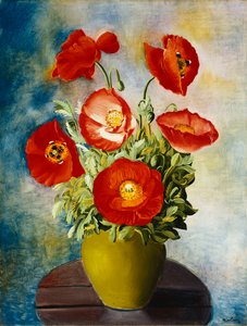 Valmuer i en vase; Coquelicots dans un Vase af Moise Kisling