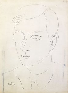 Portræt af Tristan Tzara; Portrait de Tristan Tzara af Moise Kisling