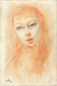 Portræt af en kvinde (olie på lærred) af Moise Kisling