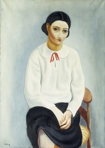 Kvinde i hvid bluse; Femme au Chemisier Blanc af Moise Kisling