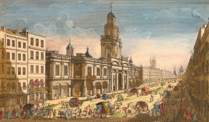 Udsigt over Royal Exchange, London, 1751 af Moithey Lainee