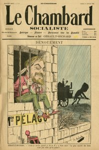 Illustration af Moloch (1849-1909) til forsiden af Le Chambard socialiste, nr. 59 af Moloch
