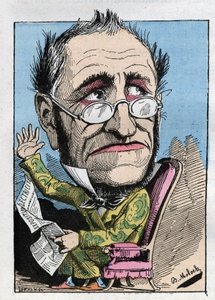 Allegori om en kurator fra det 19. århundrede i "" Le Trombinoscope"" af Touchatout, tegneserie af B. Moloch fra 1882 (1849-1909). Privat samling. af Moloch