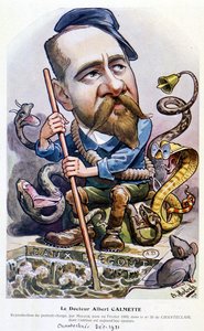 Dr. Calmette - tegneserie af Moloch, i "" Chanteclair", feb. 1909