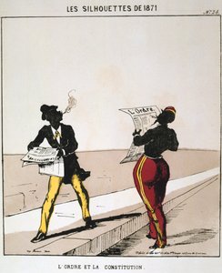 Ordenen og forfatningen, 1871. fra serien Les Silhouettes de 1871. Paris Commune, 1871. af Moloch