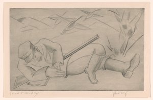 sovende jæger af Mommie Schwarz (signed by artist)