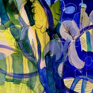 Livlige, abstrakte blomster