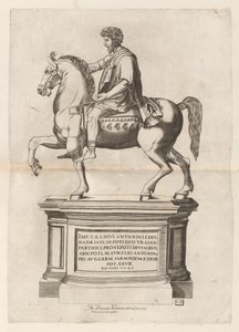 Rytterstatue af Marcus Aurelius af Monogrammist CB after Nicolaus Beatrizet