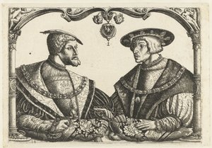Karel V og Ferdinand I af Monogrammist CB met boom (attributed to)