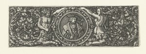 Frise med portræt af Maximilian I i en medaljon af Monogrammist LB (Nederlanden)