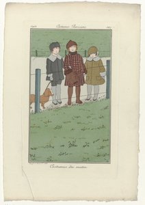 Journal des Dames et des Modes, parisiske kostumer, 1914, nr. 147: Morgenkostumer af Monogrammist MFN