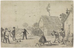 Landmænd spiller boule af Monogrammist MK