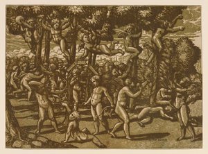 Putti spiller efter Raphael, 1544. af Monogrammist NDB