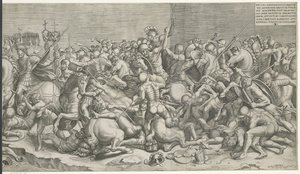 Slaget ved Milvian Bridge (højre dele) af Monogrammist SK (prentmaker)