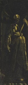 Saint Standing in a Niche (fragment), ca. 1610-40 (olie på lærred) af Monsu Desiderio