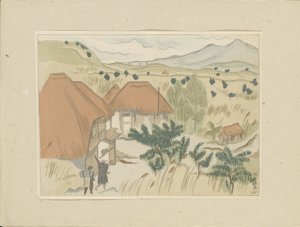 Kawakami varmtvandskilder Kawakami Onsen (titel på objekt) Anden del, Aizu-området (serietitel) Dai nishû, Aizu no bu (serietitel) Tryk af japanske landskaber (serietitel) Nihon fûkei hanga (serietitel) af Morita Tsunetomo